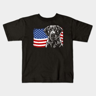 Proud Chesapeake Bay Retriever American Flag patriotic dog Kids T-Shirt